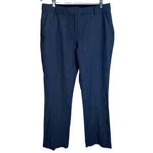 Express Womens Pants Columnist Barely Boot Size 12 Blue Stretch Slash Pocket EUC